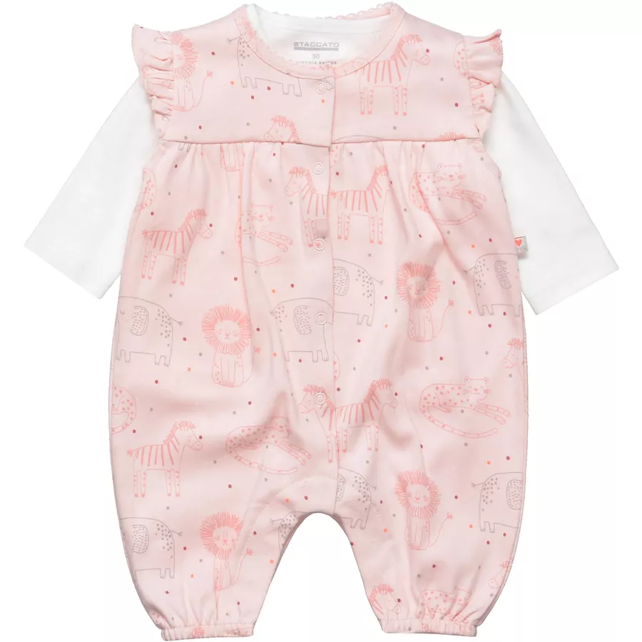 Staccato Strampler+Shirt blush gemustert