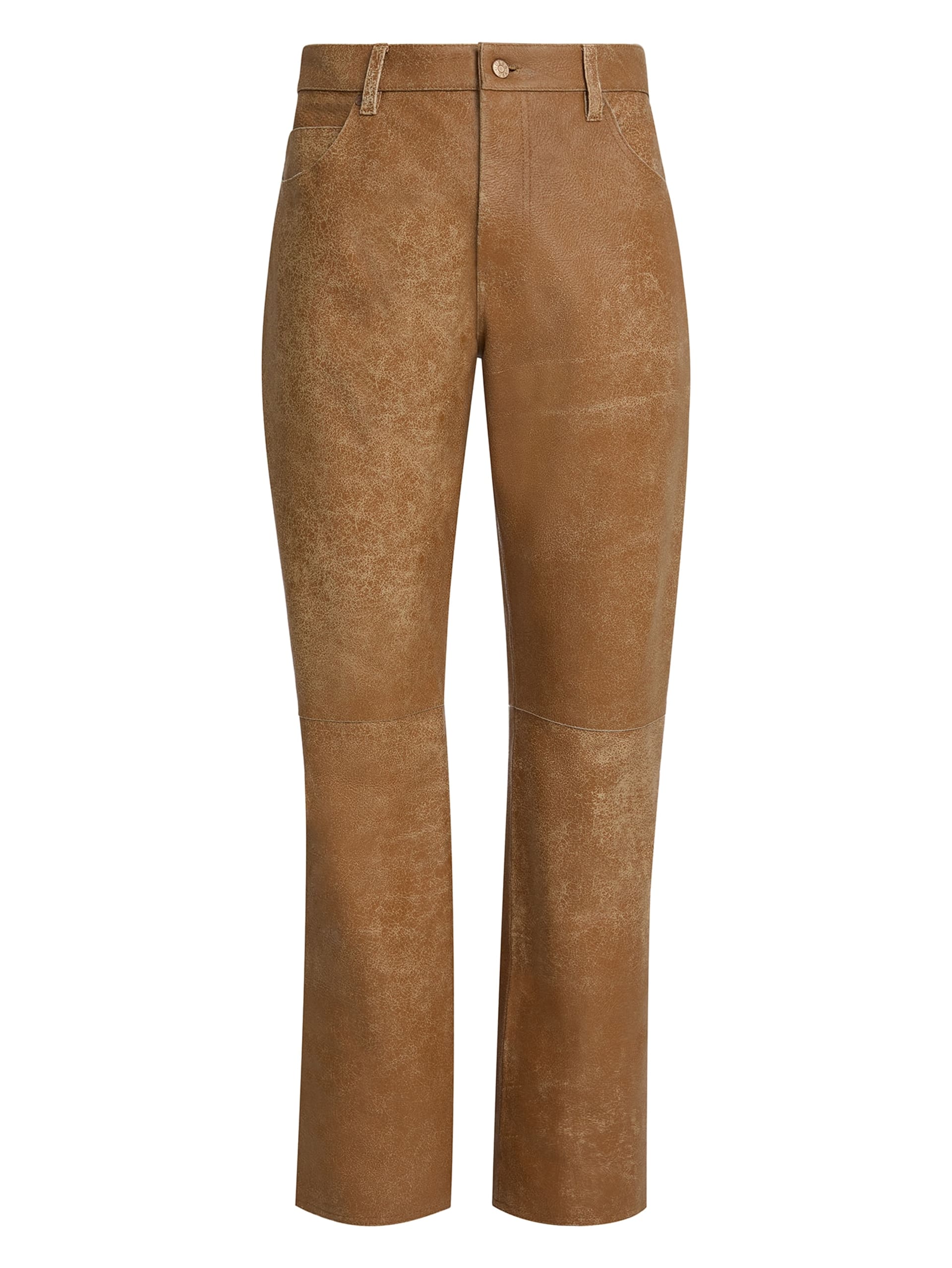 calça de couro craquelado