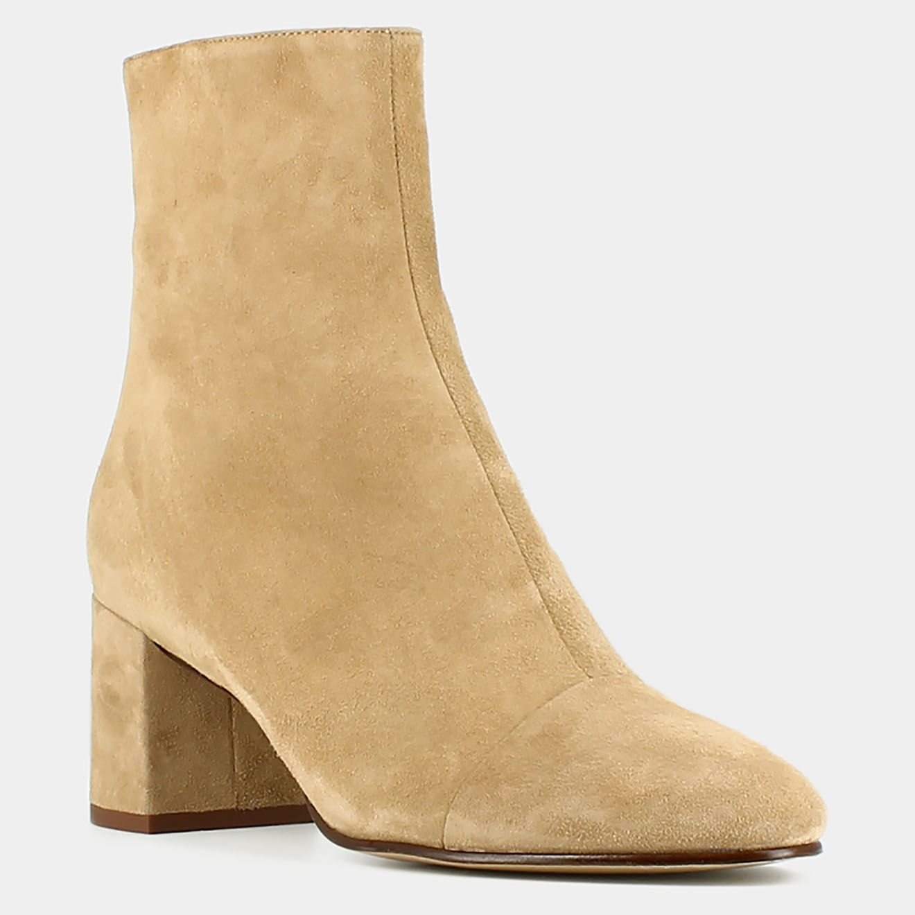 Jonak Boots en Velours de Cuir Doniama beiges - Talon 6 cm