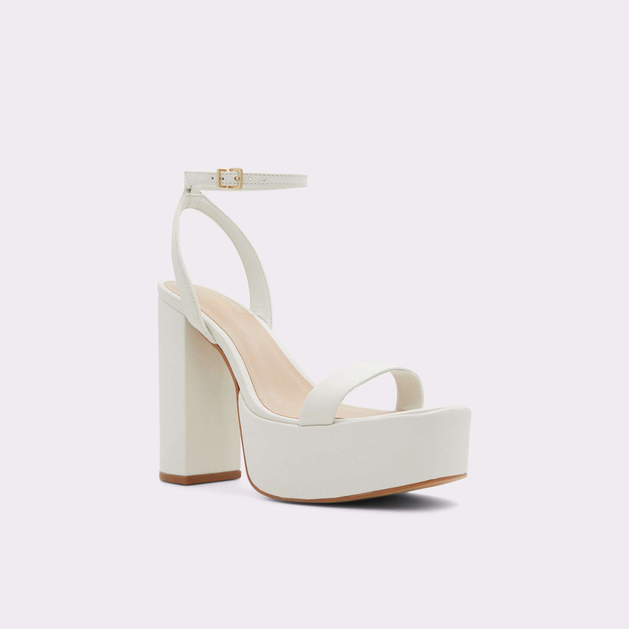 Matylda White-Bone Women Block Heels