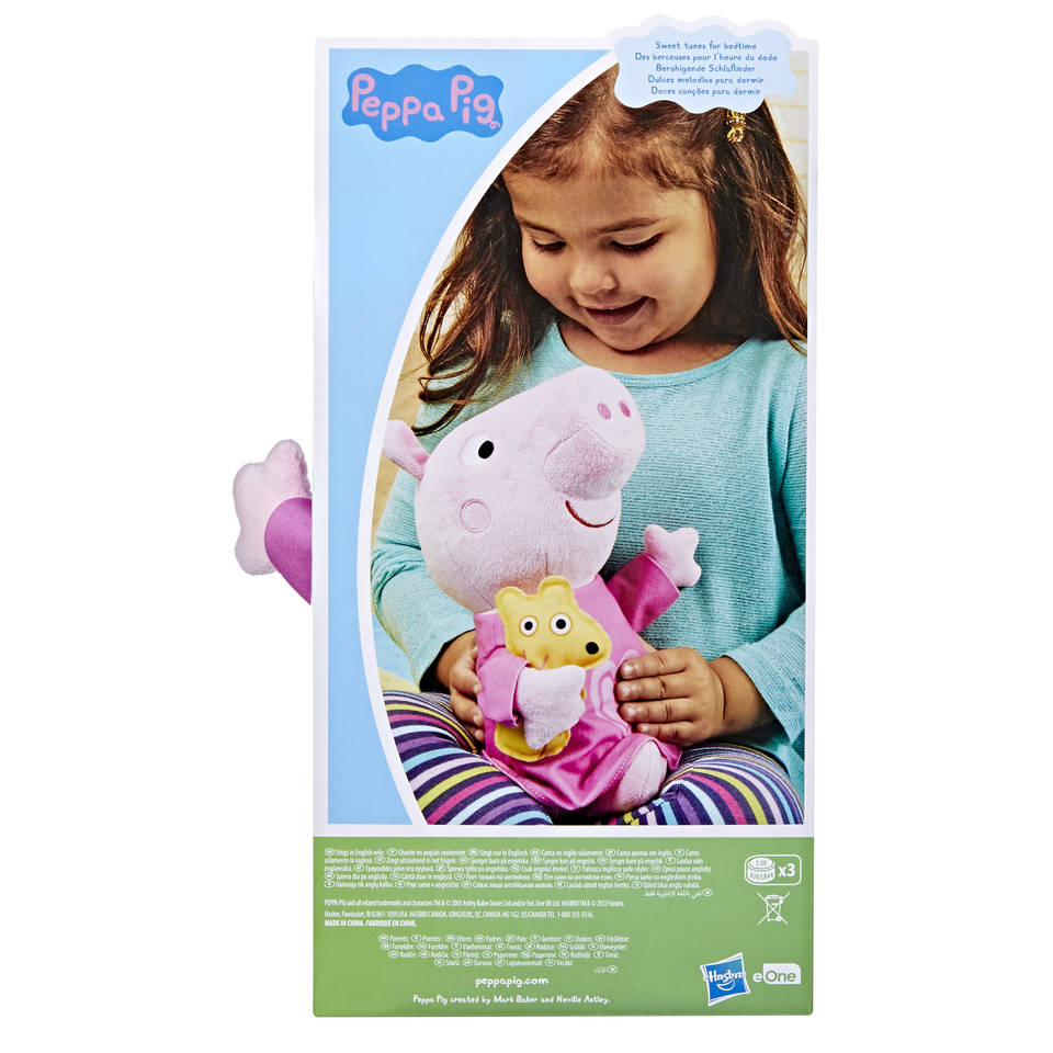 Peppa Pig Peppa's Slaapliedjes zingende pluchen knuffel - 28 cm