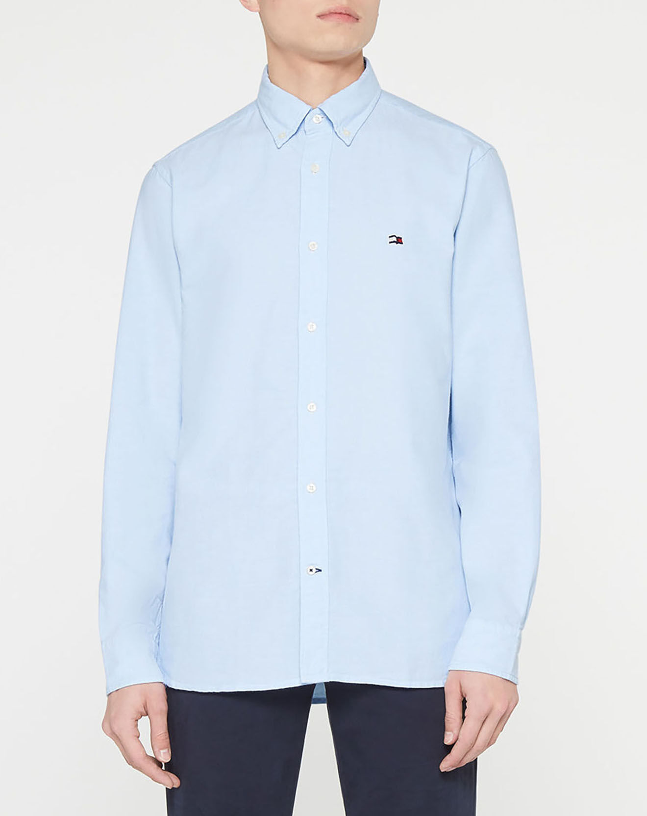 Tommy Hilfiger Chemise 100% Coton Bio slim fit classic oxford bleu ciel
