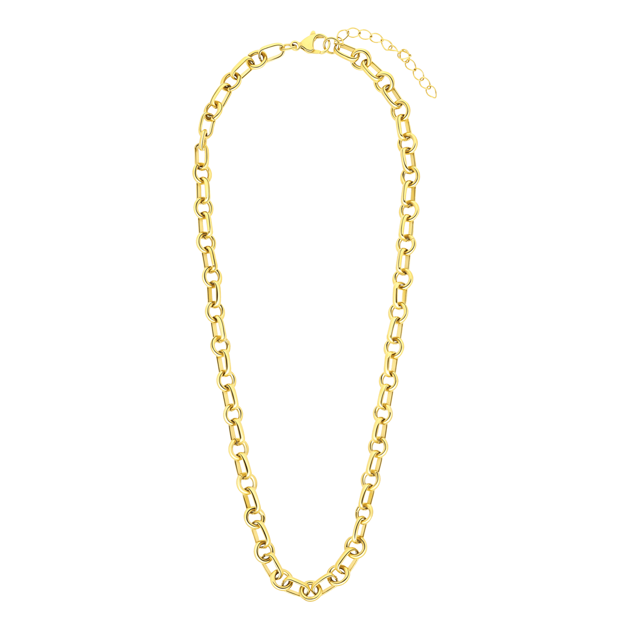 Gerecycled stalen 18 karaat goldplated ketting ines