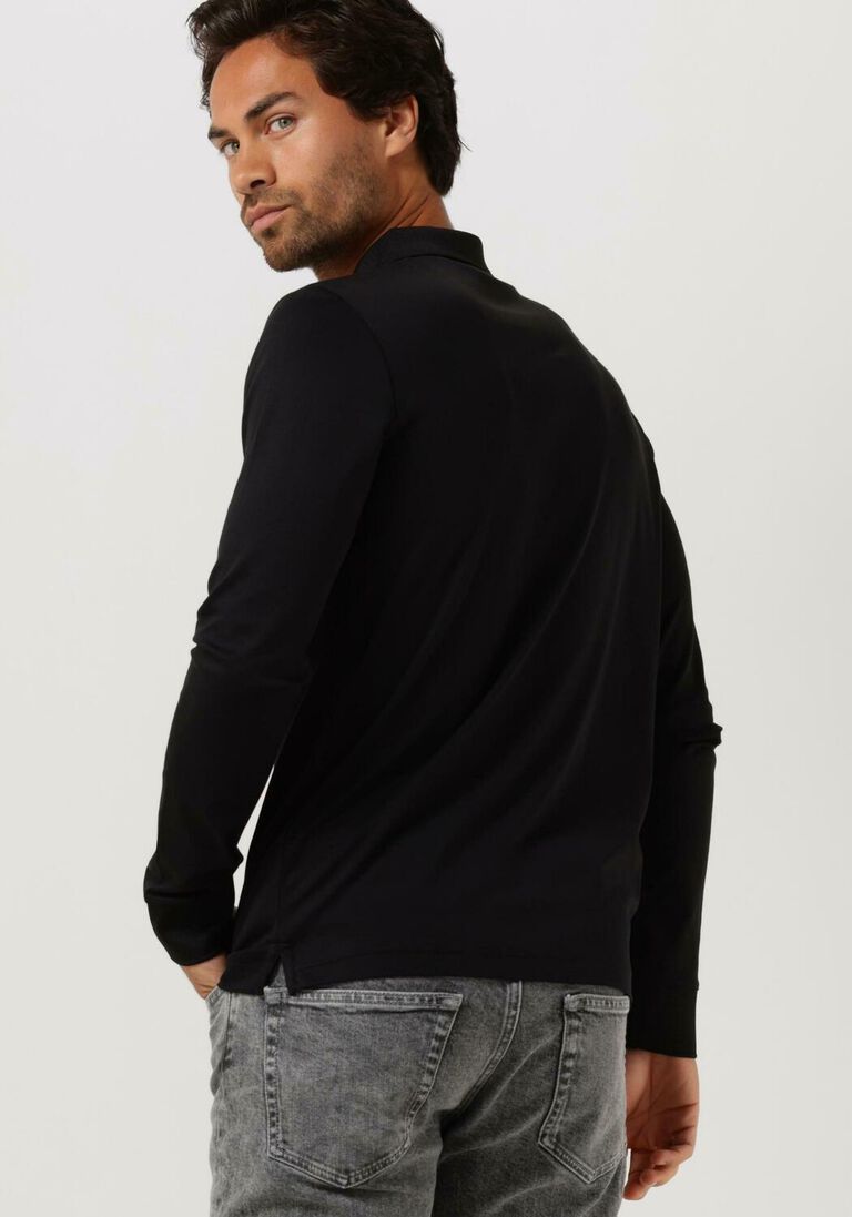 CALVIN KLEIN zwarte calvin klein polo smooth cotton slim ls polo