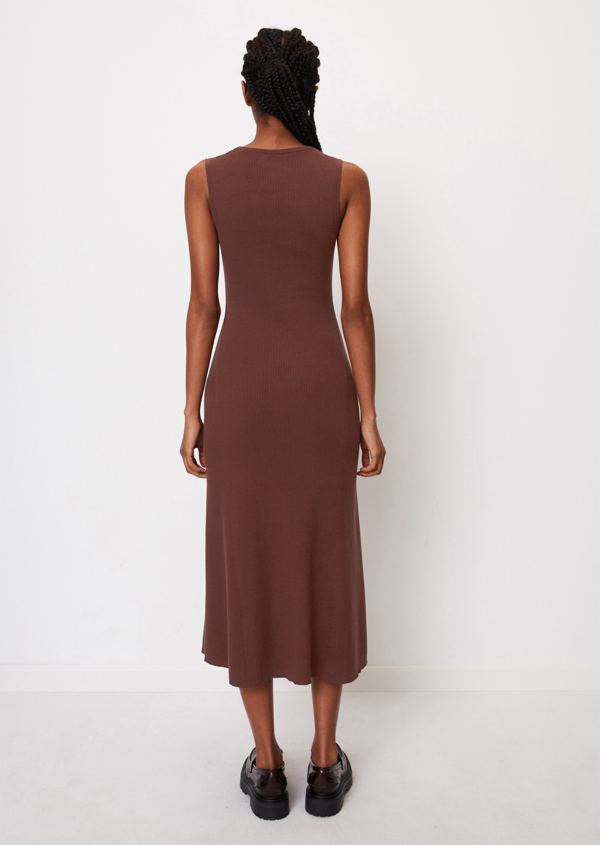 Ärmelloses Feinstrick-Kleid fitted aus Organic Cotton