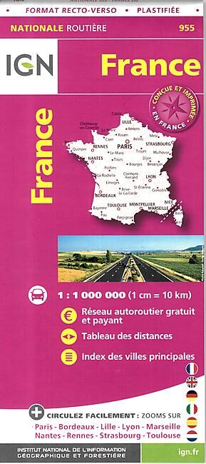 IGN - 955 FRANCE PLASTIFIEE ECHELLE 1 1 M