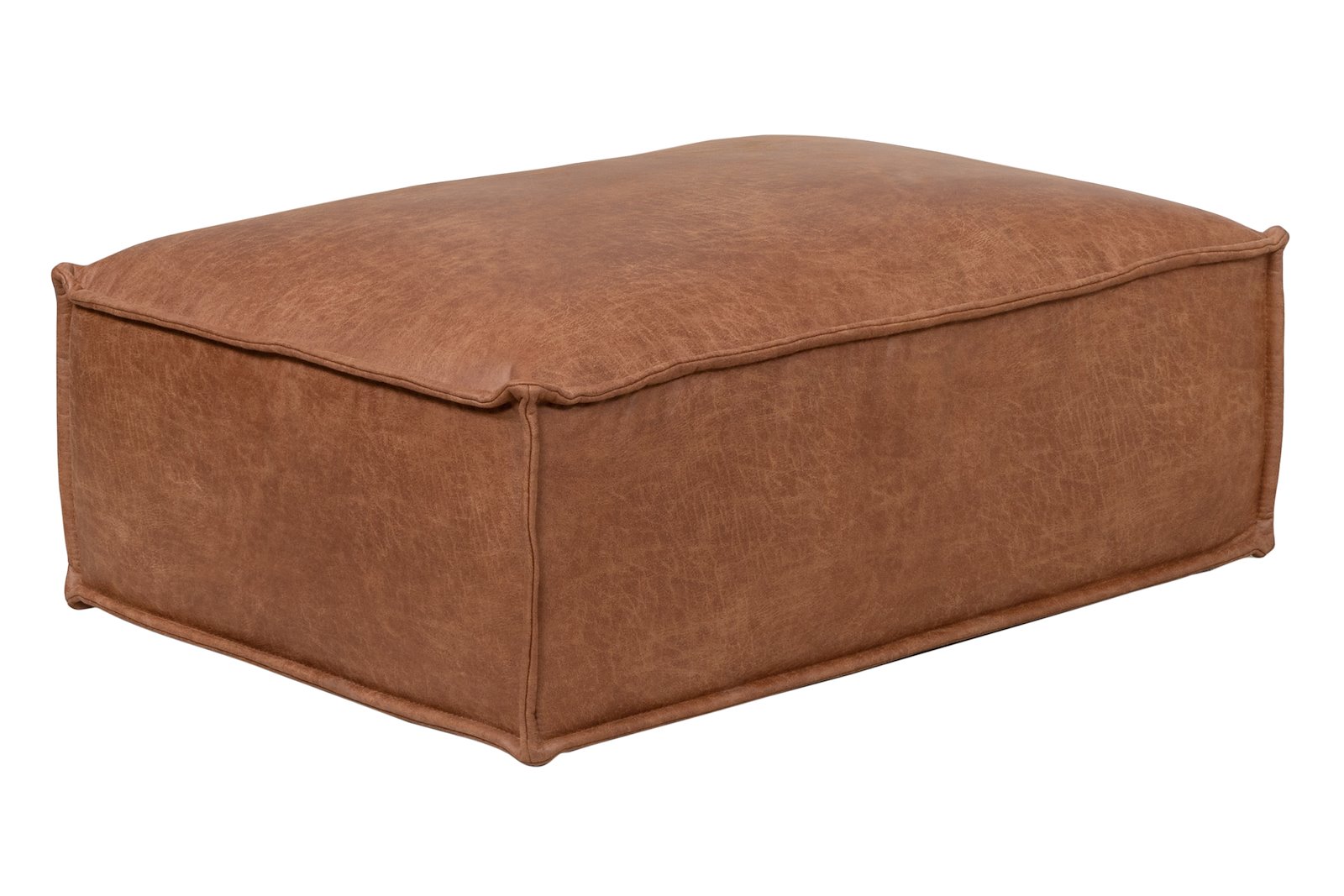 Box pall Colorado Cognac 3 (70% hud og 30% polyester) med sorte ben