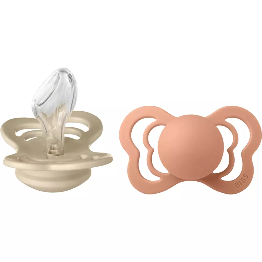 BIBS® Schnuller Couture Vanilla  Peach Silikon 6-36 Monate, 2 Stk.