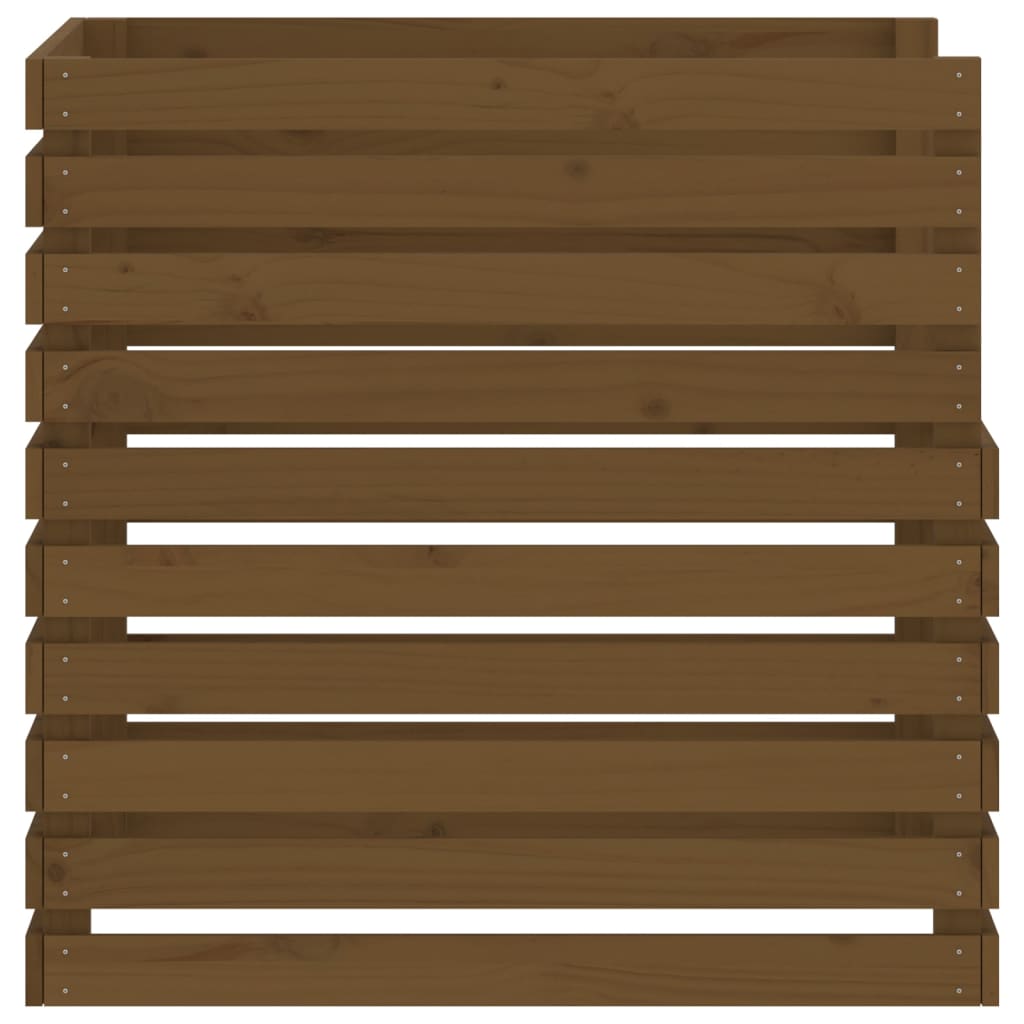 Composteur marron miel 80x80x78 cm bois massif de pin