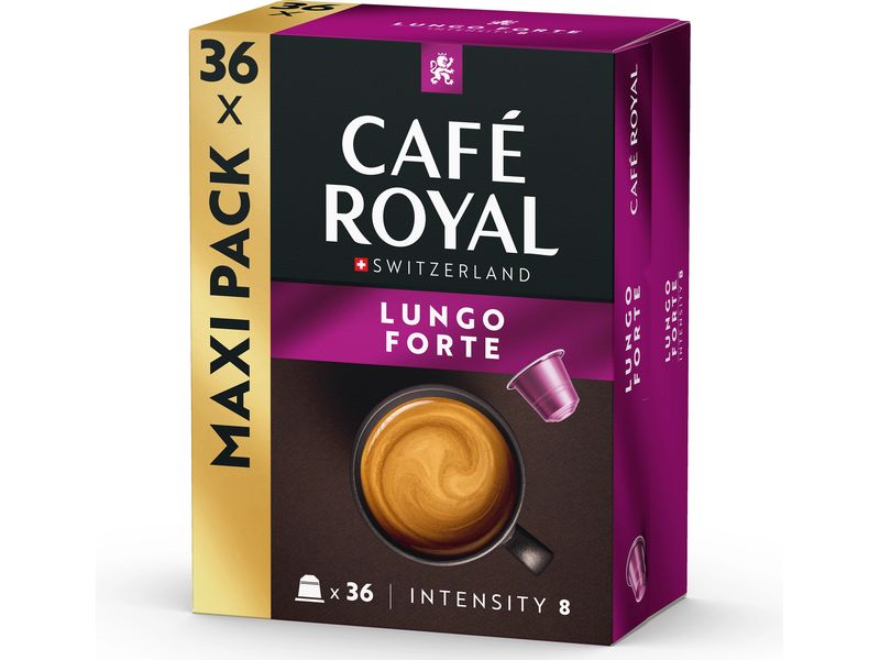 Café Royal Kaffeekapseln für Nespresso Lungo Forte 36 Stück Kaffeekapseln für Nespresso Maschinen