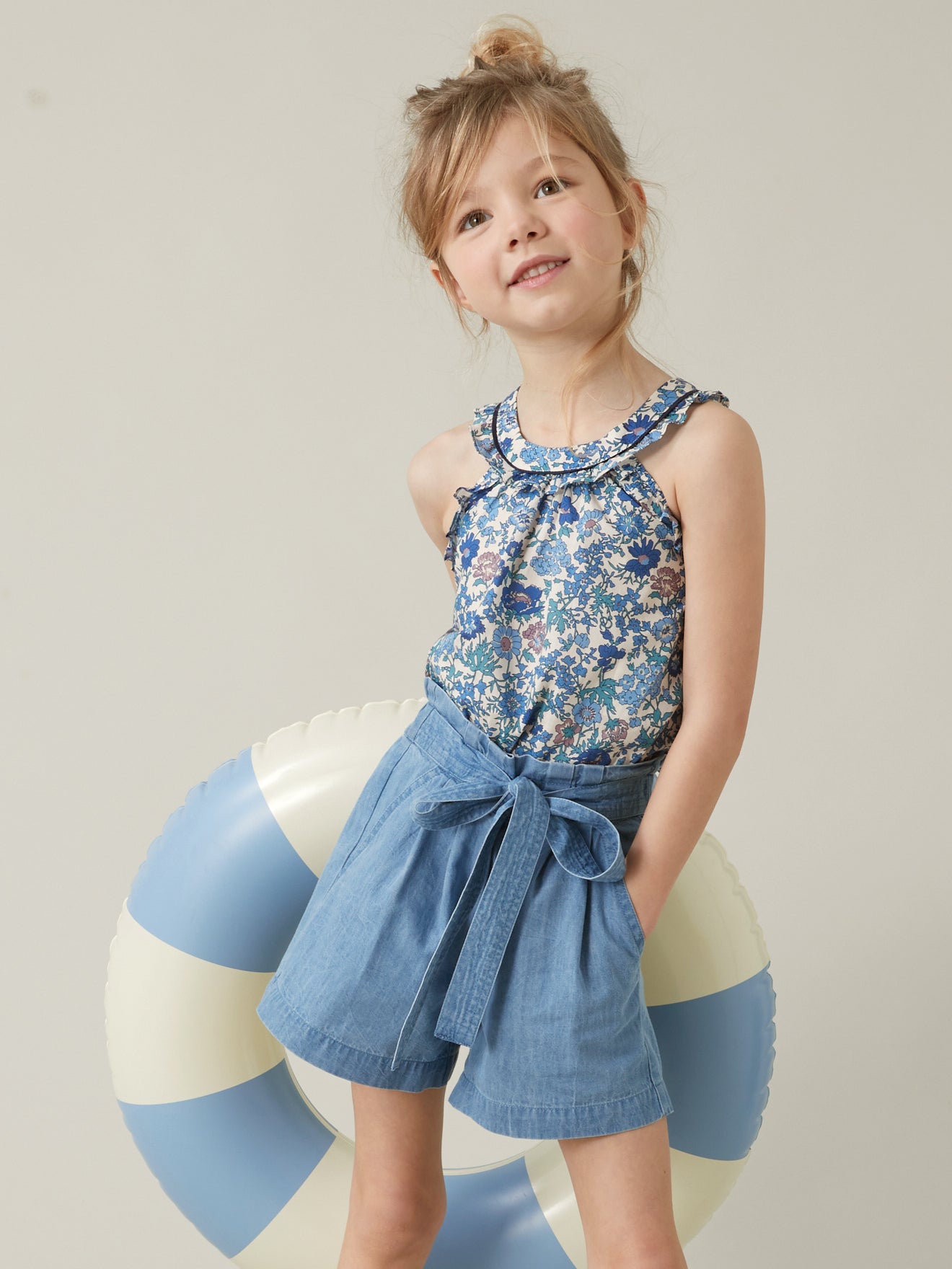 Top fille en tissu Liberty