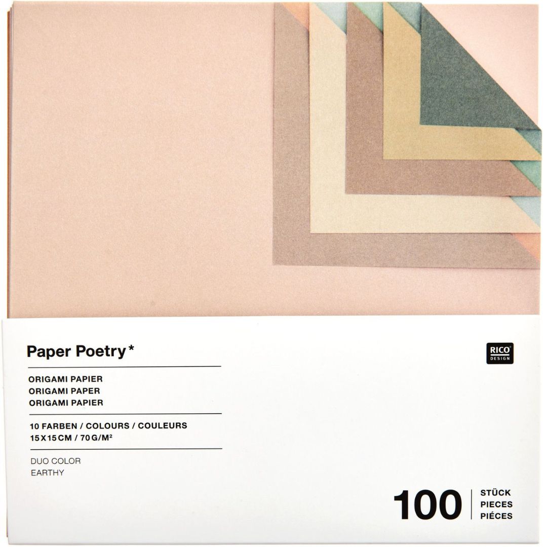 Vouwpapier origami duo color - earthy - 100st