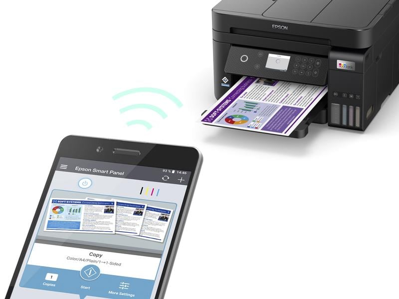 Epson Multifunktionsdrucker EcoTank ET-3850 3-in-1-Multifunktions-Tintenstrahldrucker mit Ecotank-System