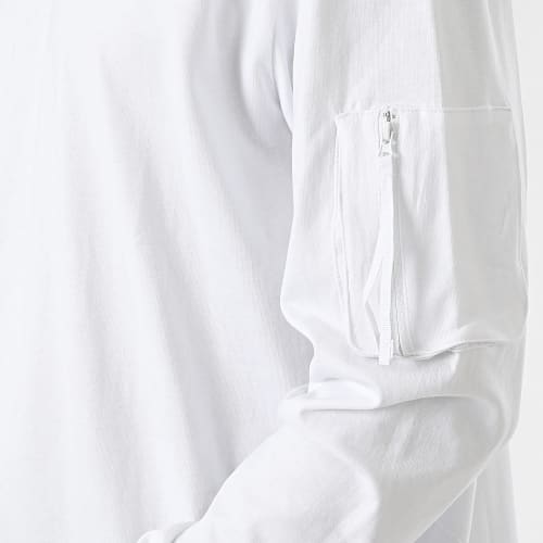 Tee Shirt Manches Longues Oversize Large Sleeve Pocket TB6310 Blanc