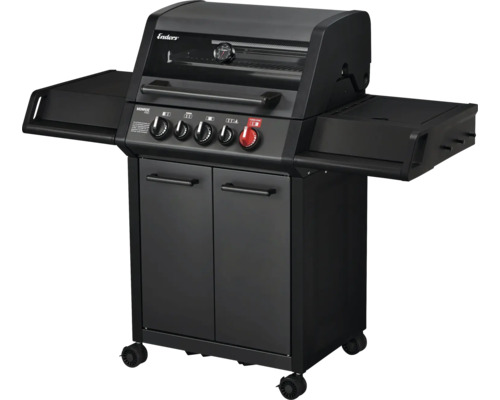 Enders Monroe Pro 3 SIK Turbo Shadow gasbarbecue, grafietgrijs, 3 branders inclusief dekselthermometer, vetopvangbak, grillrooster, zijplank, warmhoudrek en krachtige verwarmingszone. Grillrooster: geëmailleerd gietijzer.