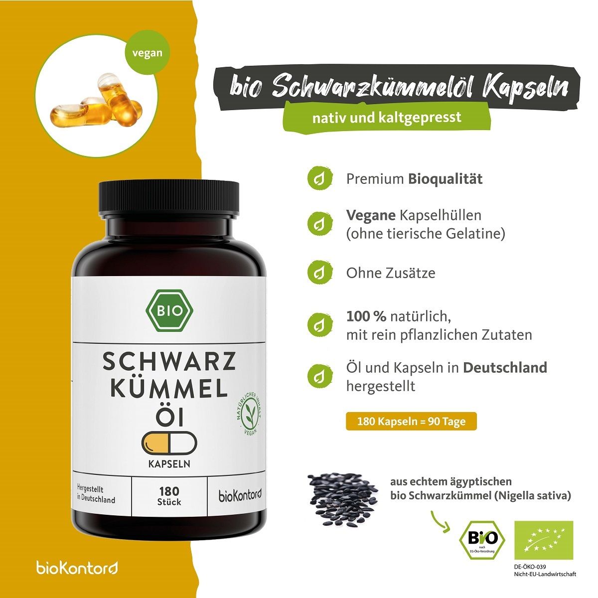 bioKontor Schwarzkümmelöl Kapseln