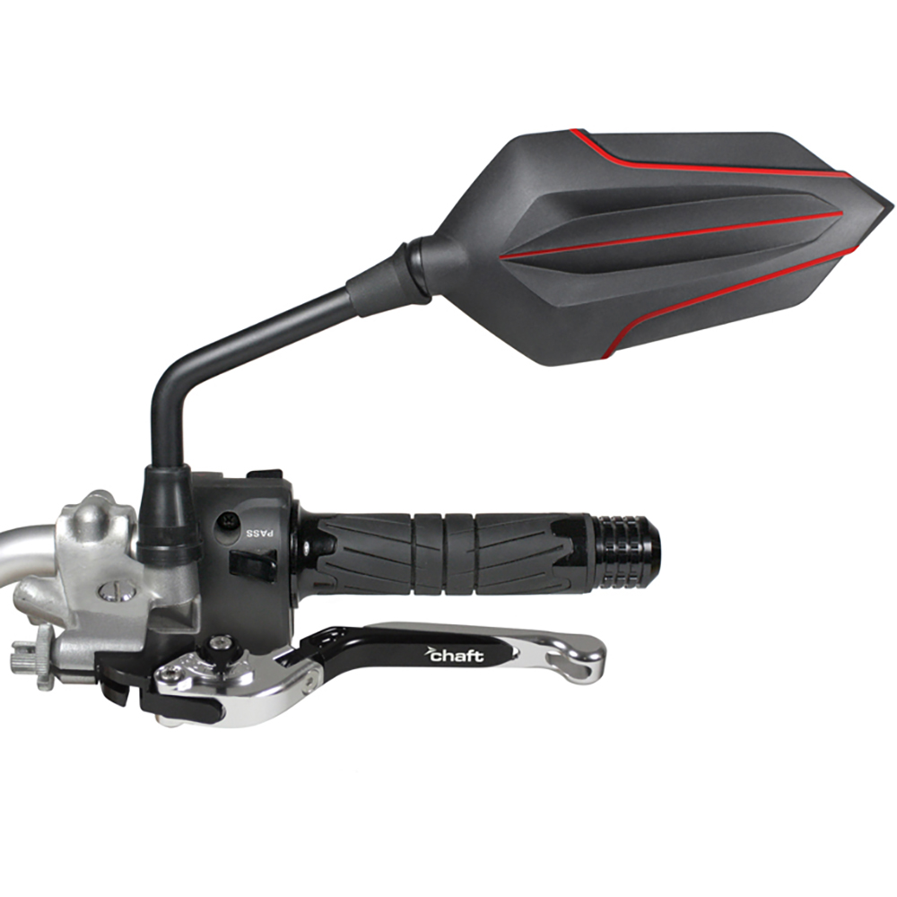 Chaft - Rétroviseur Chucky - Réversible Noir Mat / Rouge
