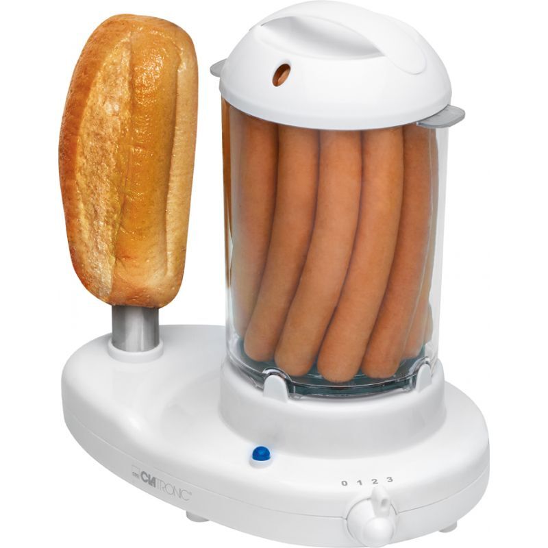 Clatronic Machine à hot-dog et cuiseur d'oeuf 2-en-1 blanc