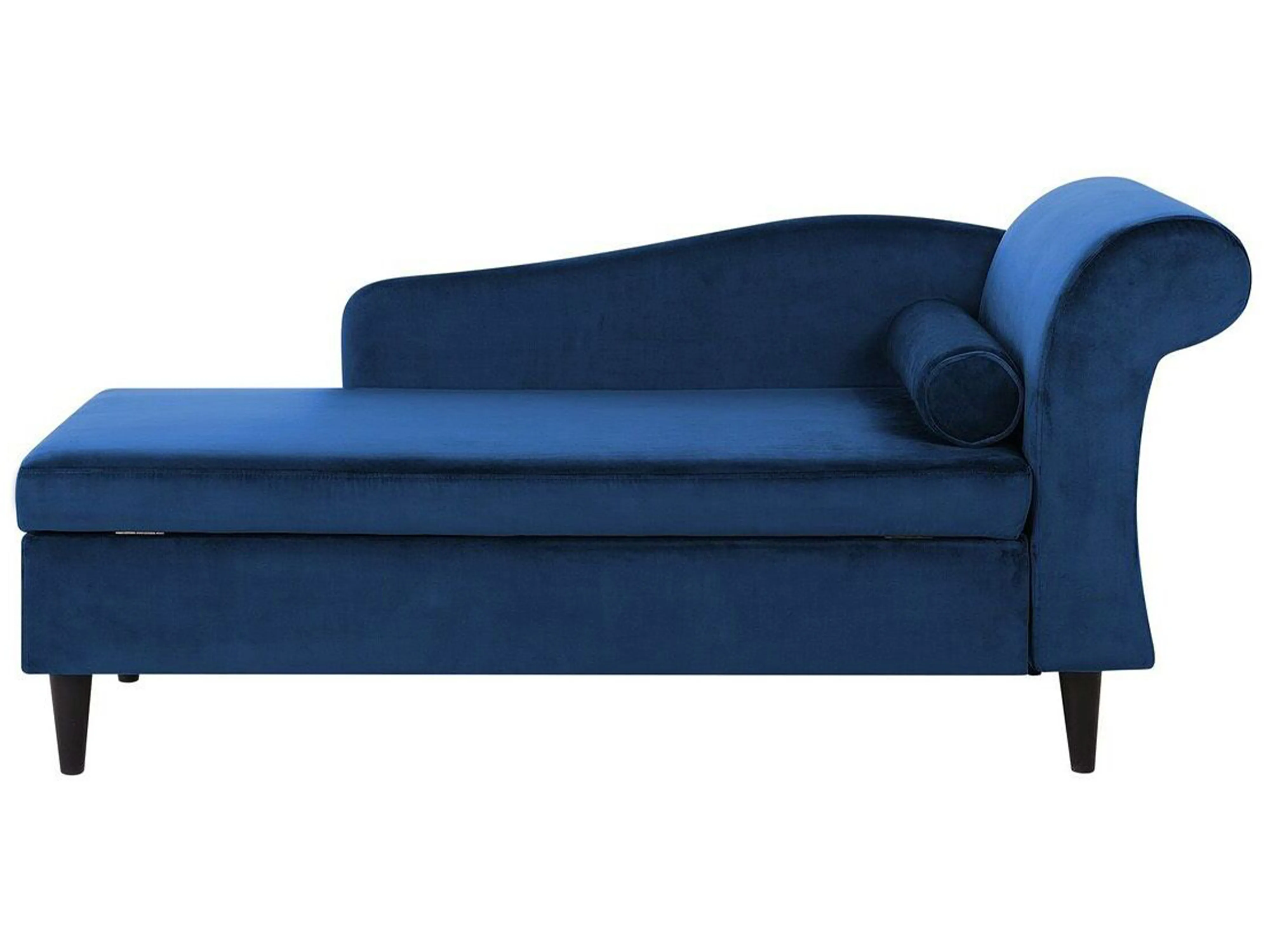 Rechtszijdige chaise longue LUIRO Fluweel Marineblauw met opbergruimte