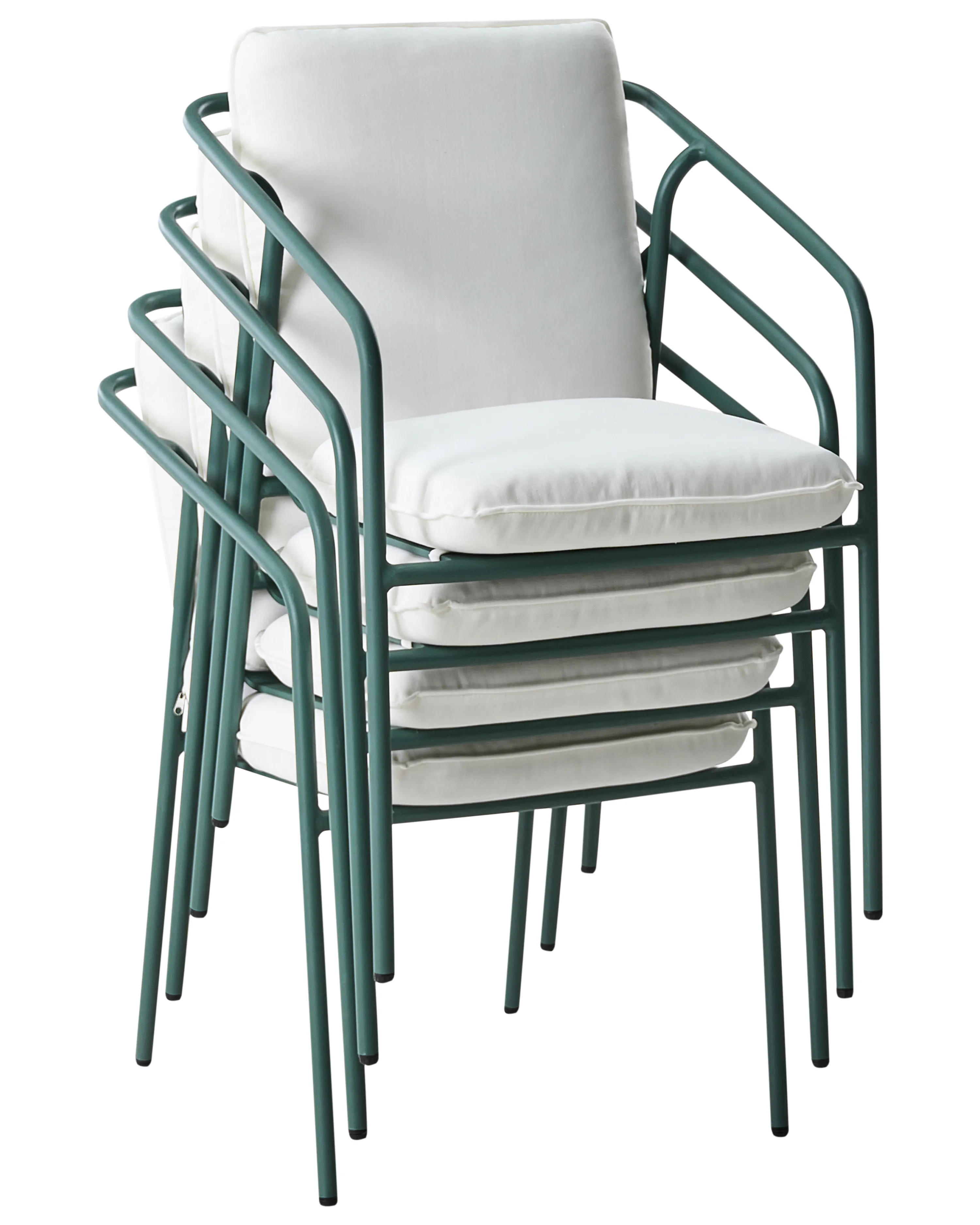 Set van 4 stoelen met zitkussen ASCIANO Metaal Groen