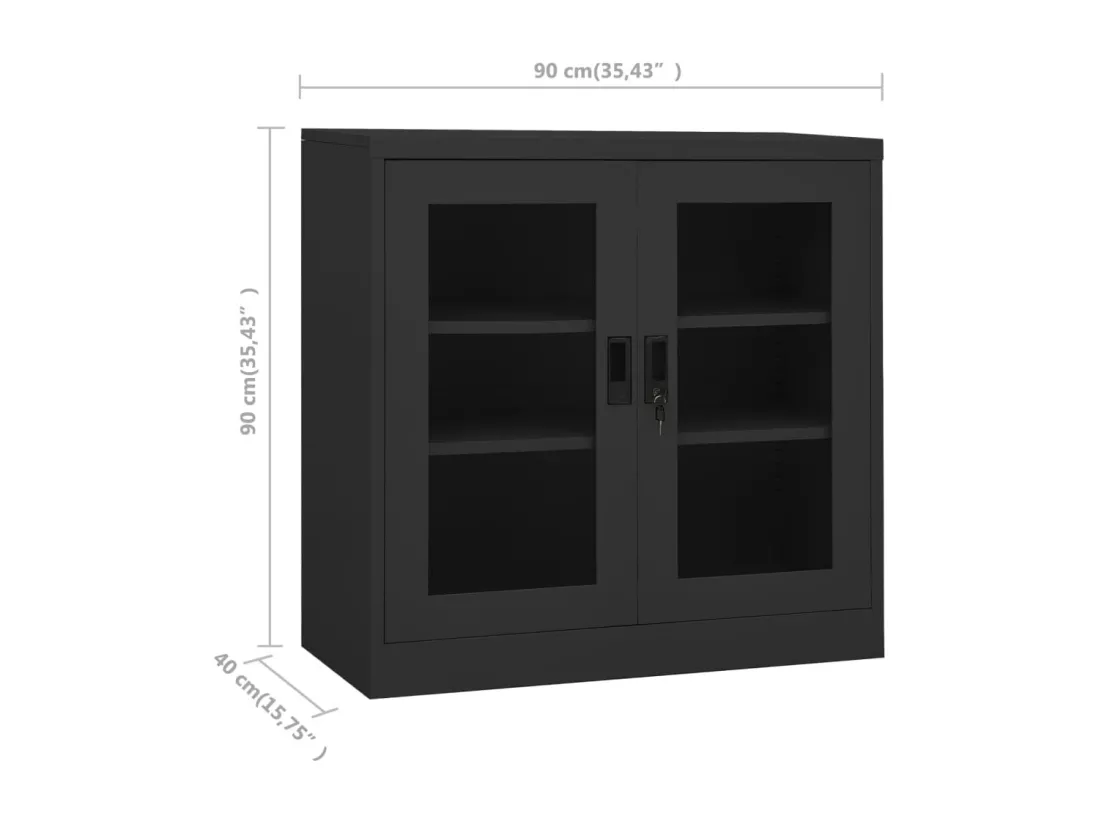 Armoire de bureau Anthracite 90x40x90 cm Acier