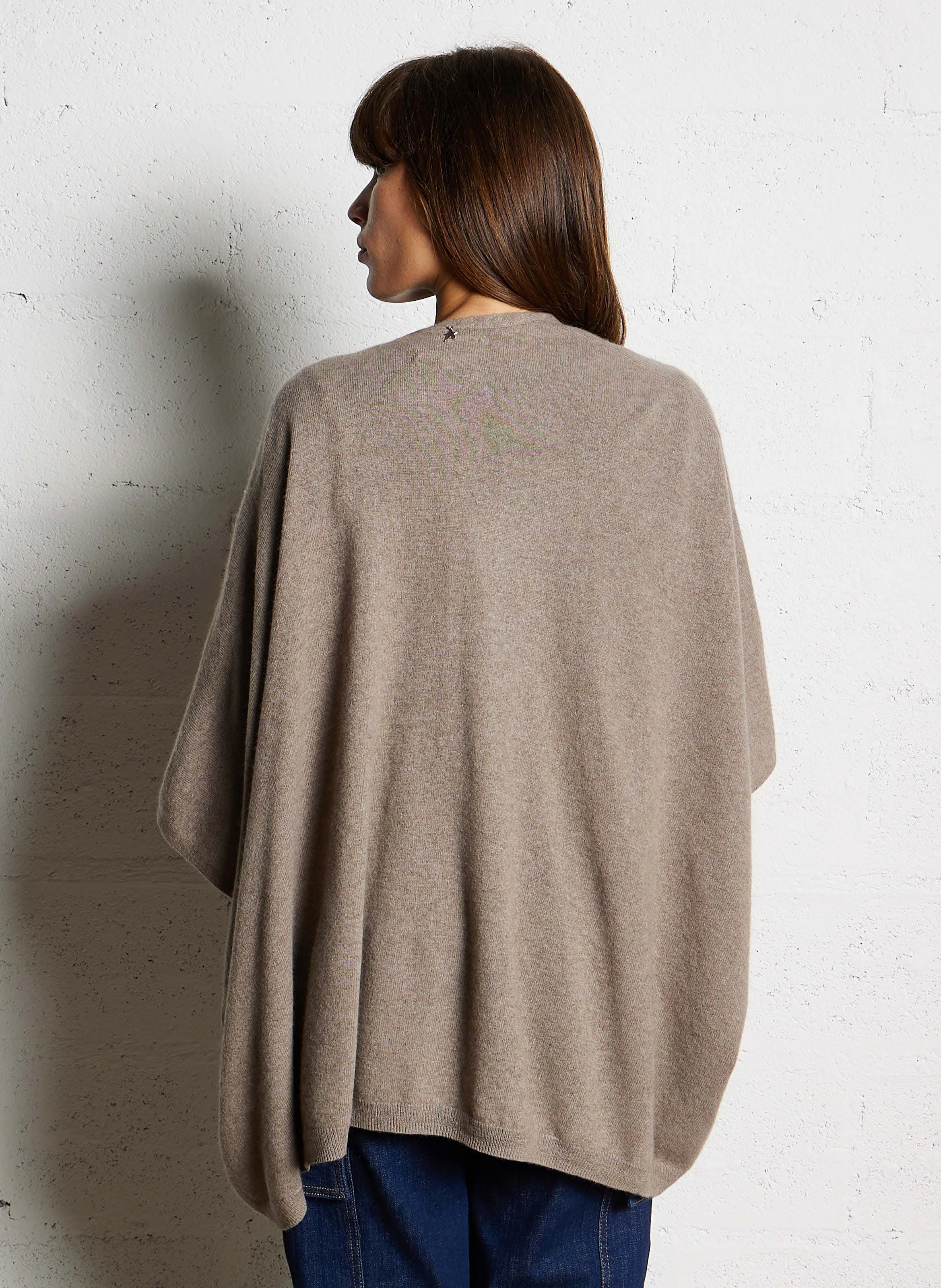 GWENAELLE - Poncho en cachemire | Marron