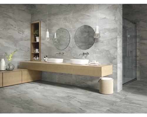Porseleinen wand- en vloertegel Sicilia 80 x 160 x 0,97 cm Grigio gepolijst grijs