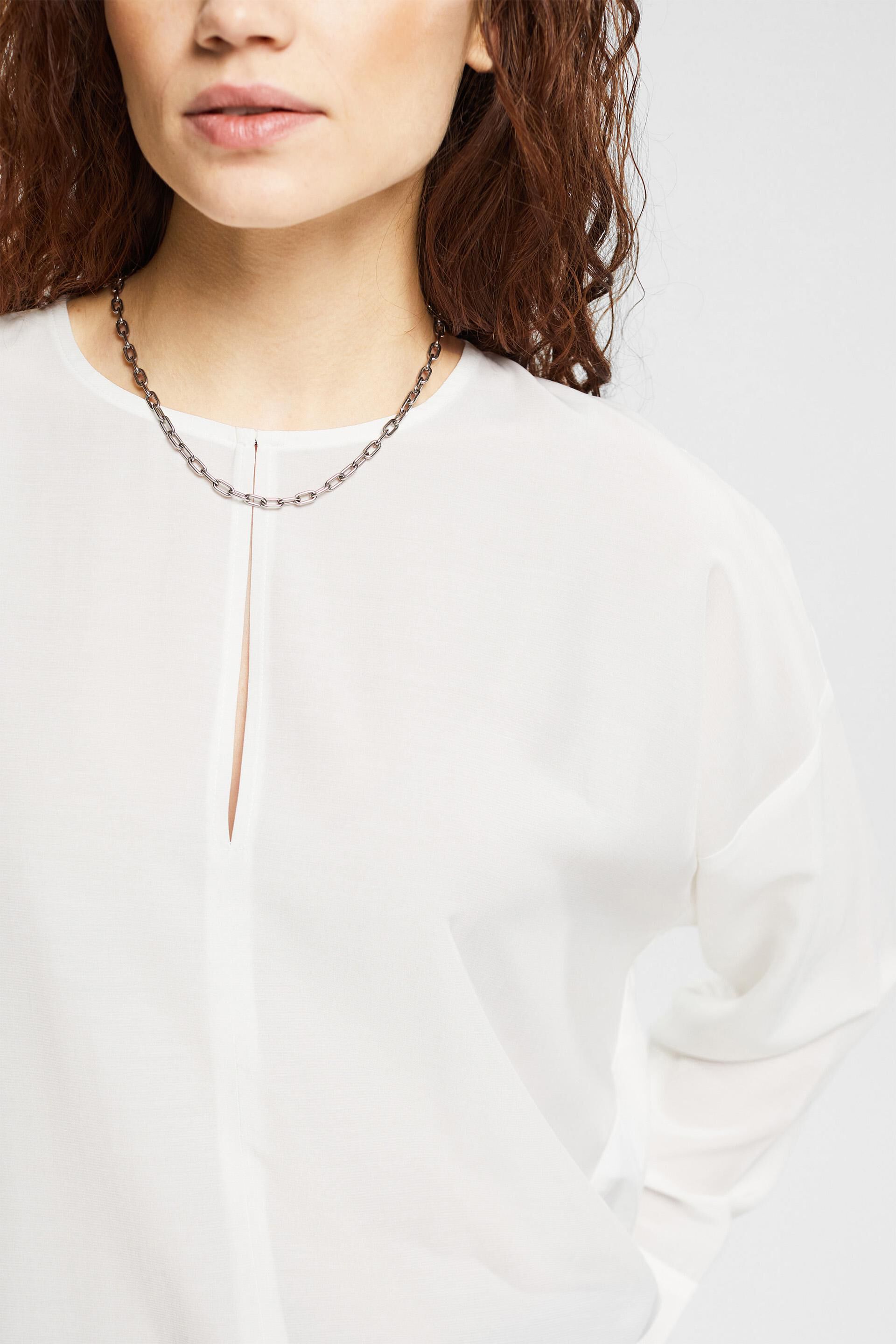 Blouse à encolure fendue, LENZING™ ECOVERO™
