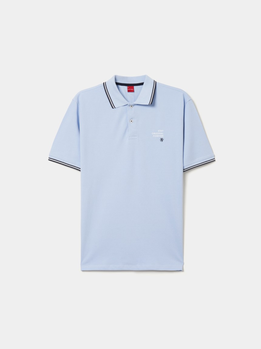 Polo piqué regular fit com riscas
