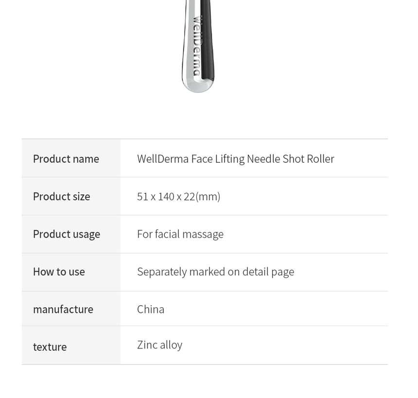 WellDerma - Facelifting Needle Shot Roller