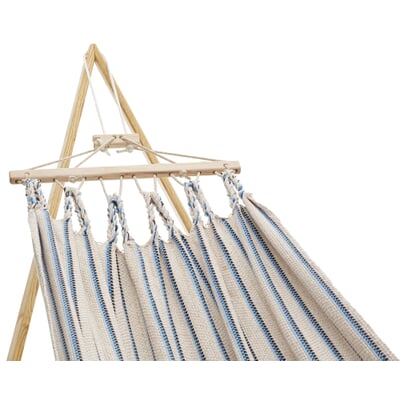 Einzelhängematte Baumwolle, Beige_Blau
