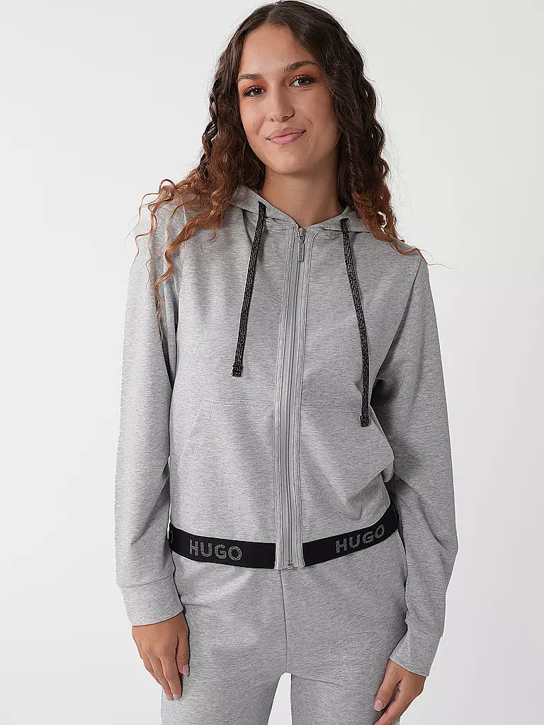 HUGO Loungewear Sweatjacke grau