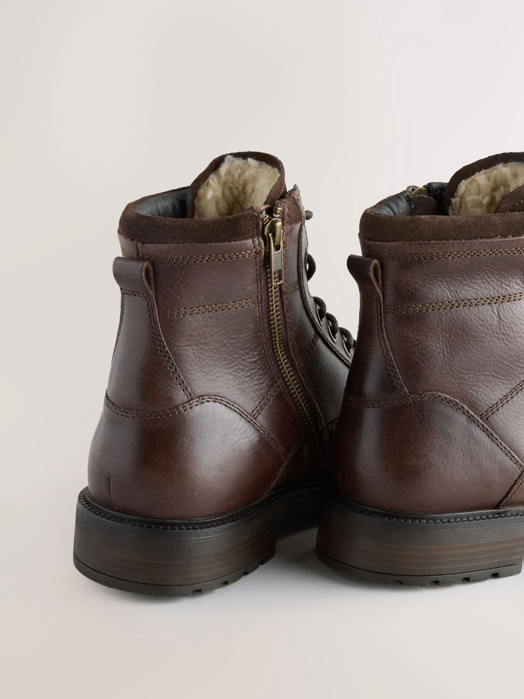 Bruin - Leather Zip-Up Borg Lined Boots