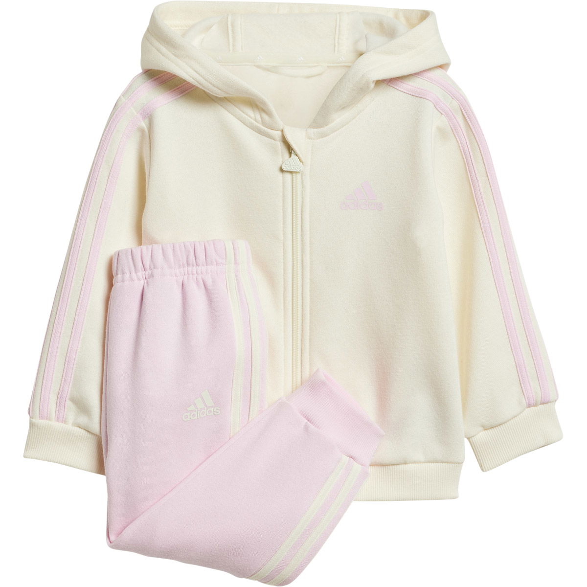 adidas 3-Stripes Full Zip Hood Joggingsæt Børn