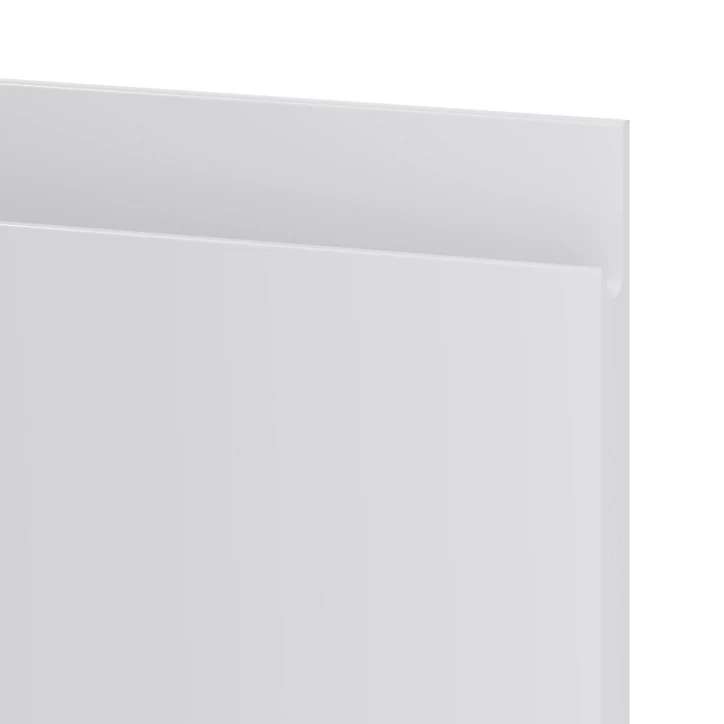 Façade de cuisine 1 tiroir et 2 casseroliers Garcinia gris clair brillant l. 80 cm x H. 72 cm GoodHome