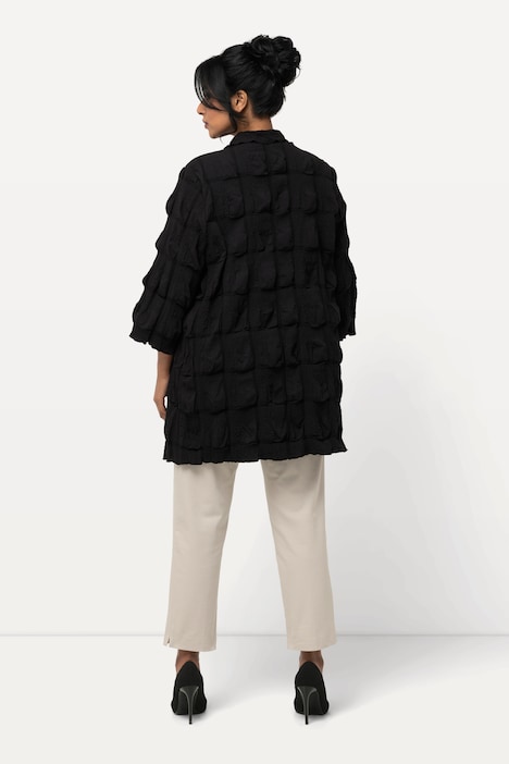 Jacke, 3D Struktur, A-Linie, V-Ausschnitt, 3/4-Arm