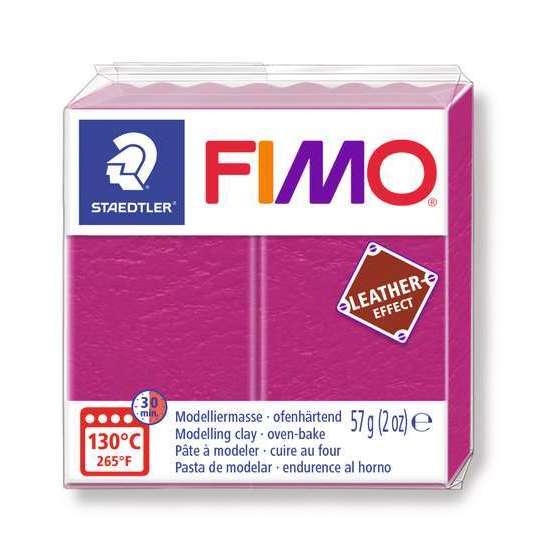 Pâte Fimo Effect cuir 57g violetfruit rouge