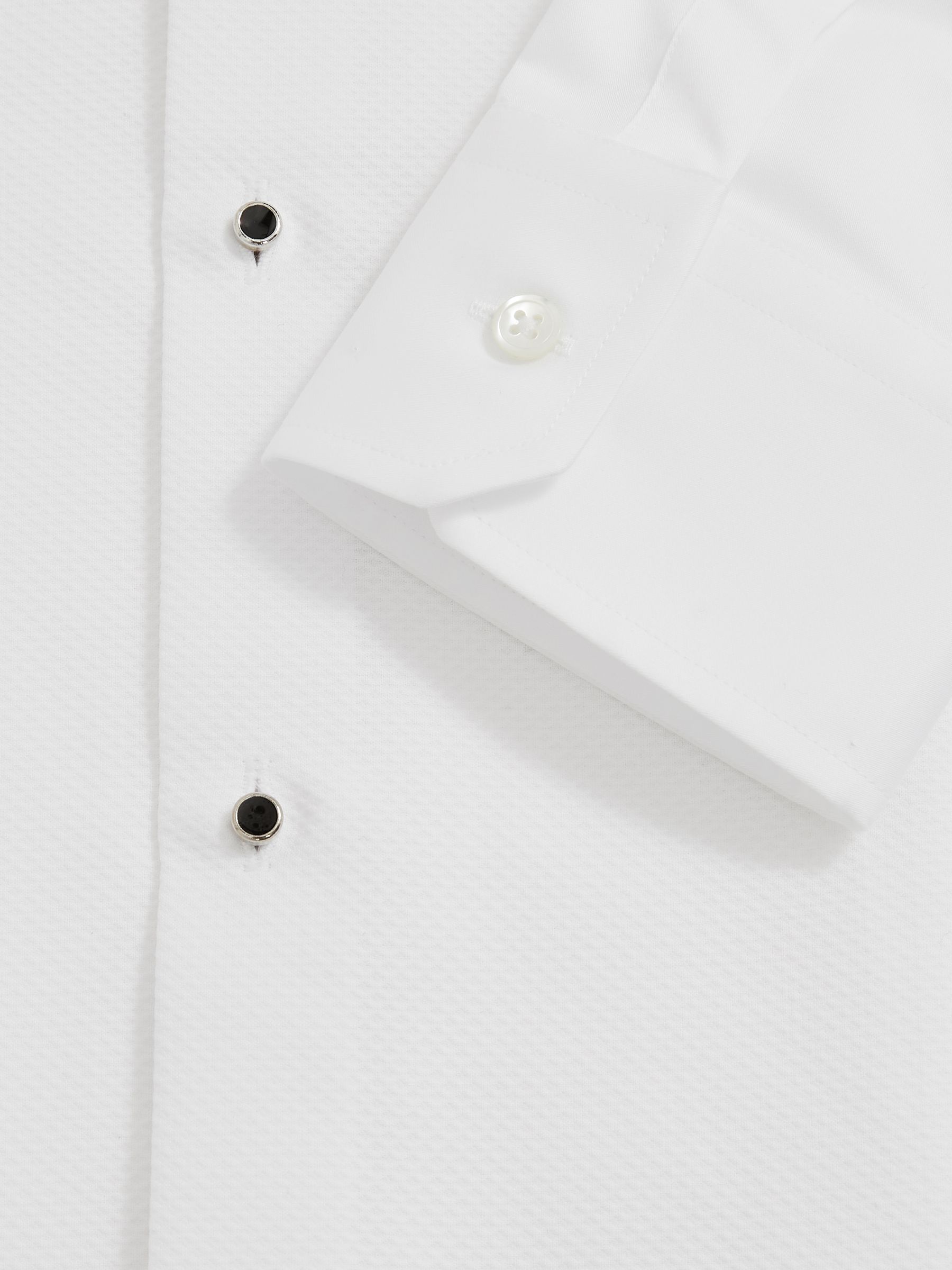 Wit - Slim Fit - Reiss Marcel Cotton Double-Cuff Dinner Shirt
