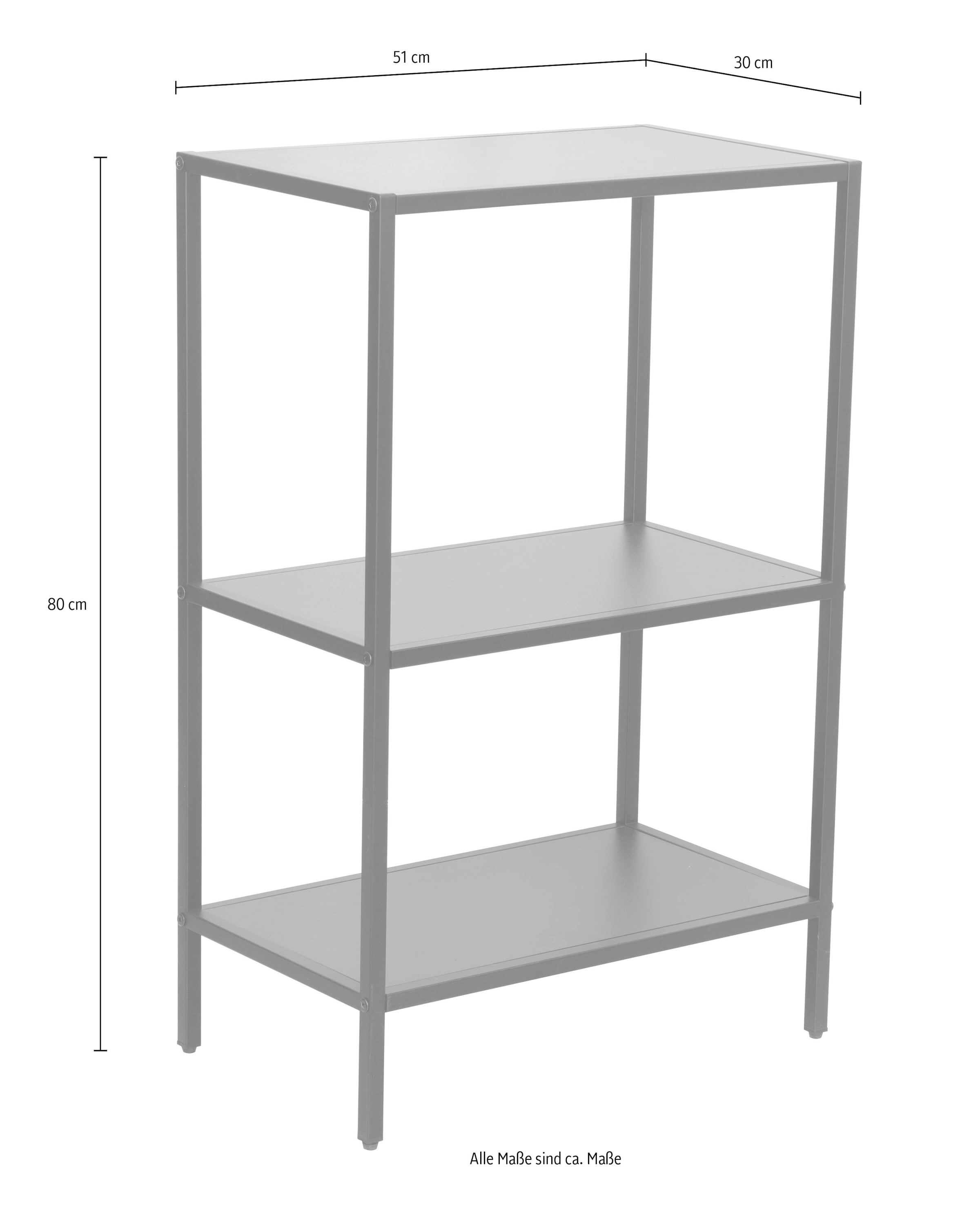 welltime Standregal »Lodi« 1 Stk. tlg. kompaktes Badregal mit 3 Ablagen, ideal für das Gäste-WC - 51/30/80 cm