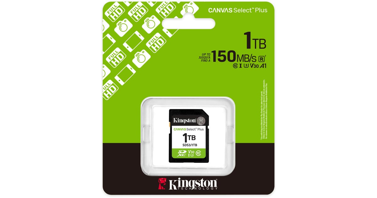 KingstonCanvas Select Plus 1 TB SDXC geheugenkaart  (UHS-I U3, Class 10, V30)