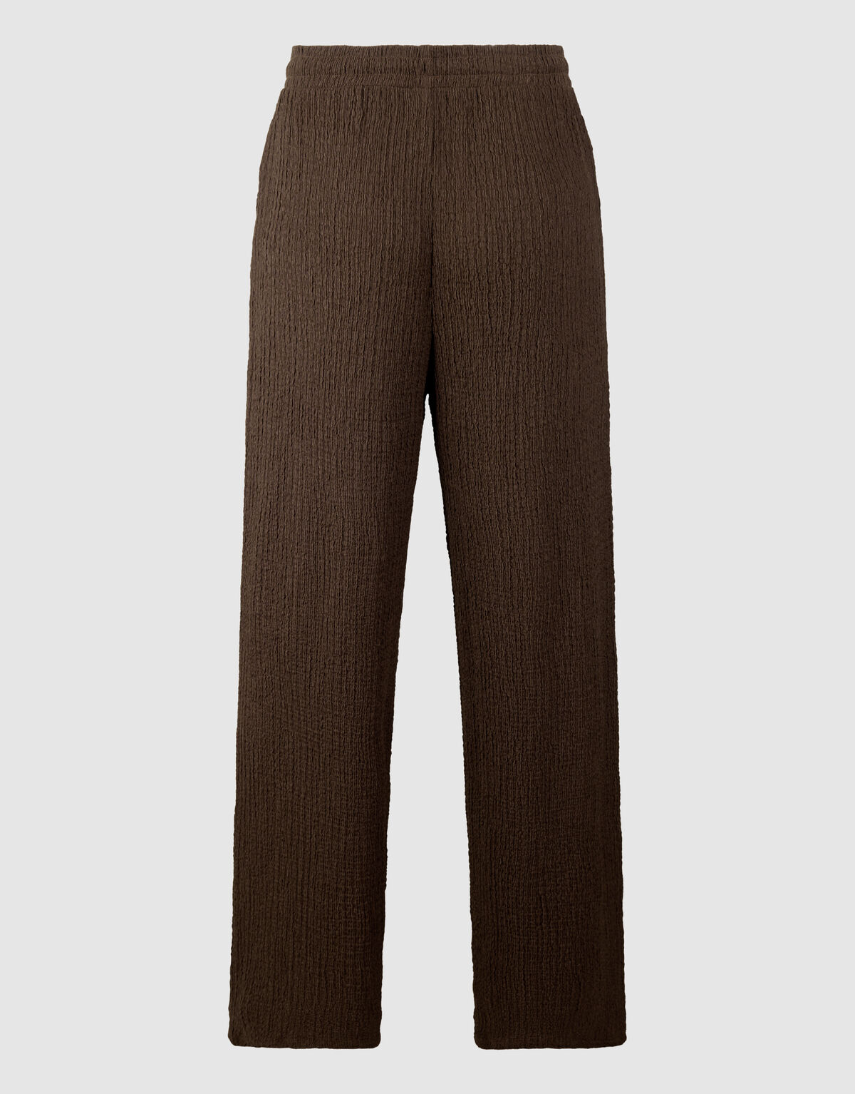 Crinkle Wide Leg Fit Broek Bruin