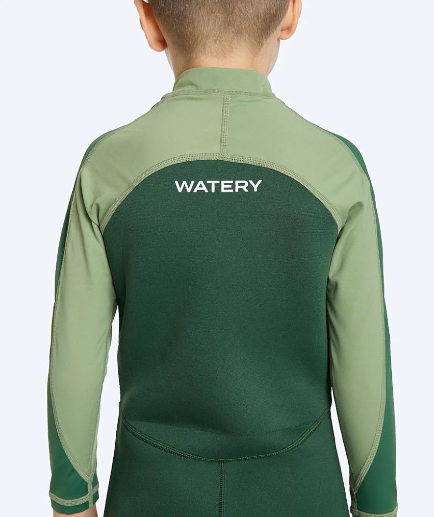 Watery UV våddragt til børn - Calypso Langærmet - Grøn/lysegrøn