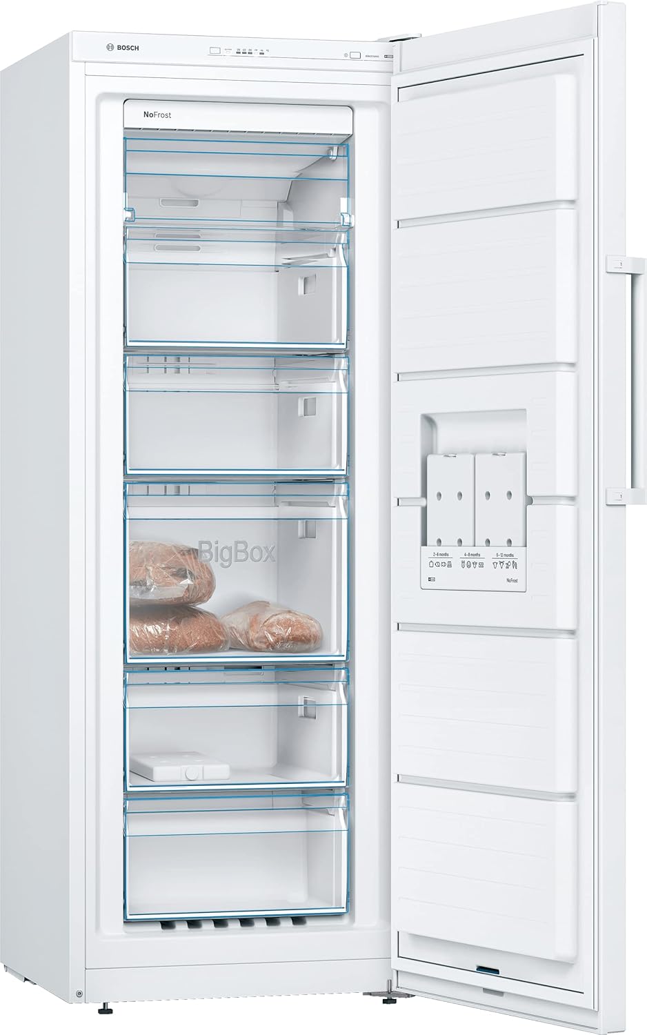 Bosch GSN33VWEP Congélateur vertical pose-libre Série 4, 225L, 4 tiroirs de congélation, 176 x 60 cm, Blanc