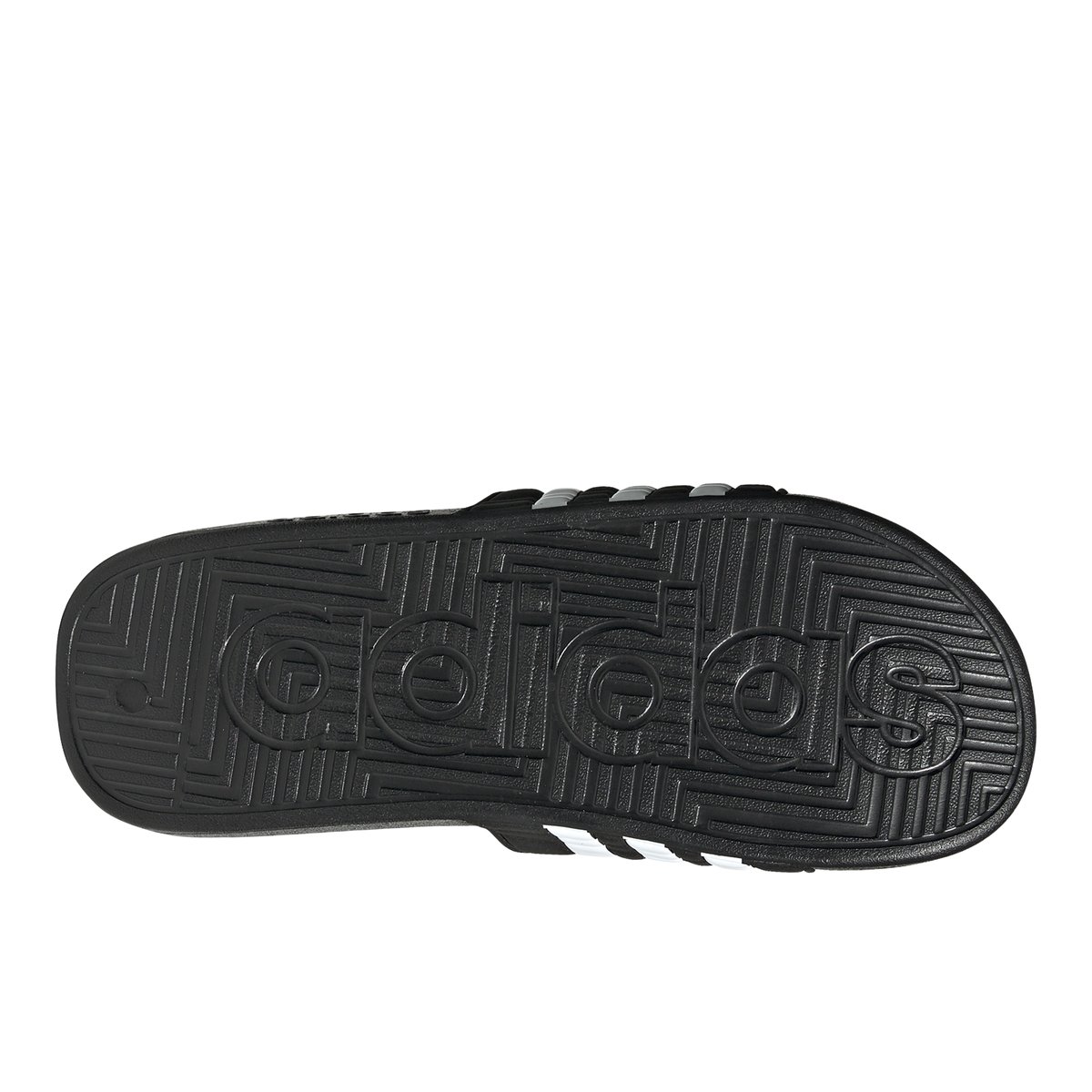 ADIDAS-Adissage-tb.-Sandales athlétiques à glissière - Talon plat - Noir/Blanc