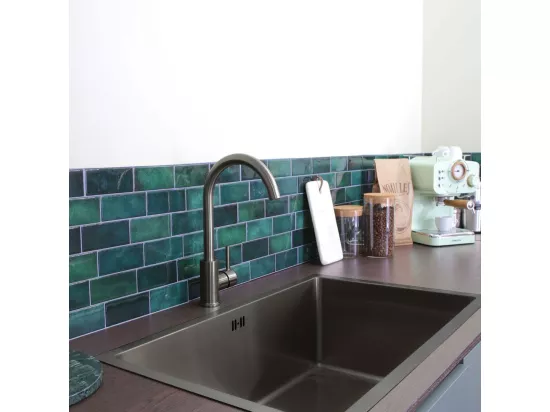 Luisa évier 1 grande cuve seule 76x45 en inox gris gun métal - Essebagno