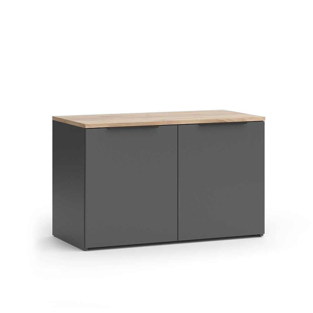Vicco Kommode Wido Anthrazit Eiche 80 x 50 cm mit 2 Türen