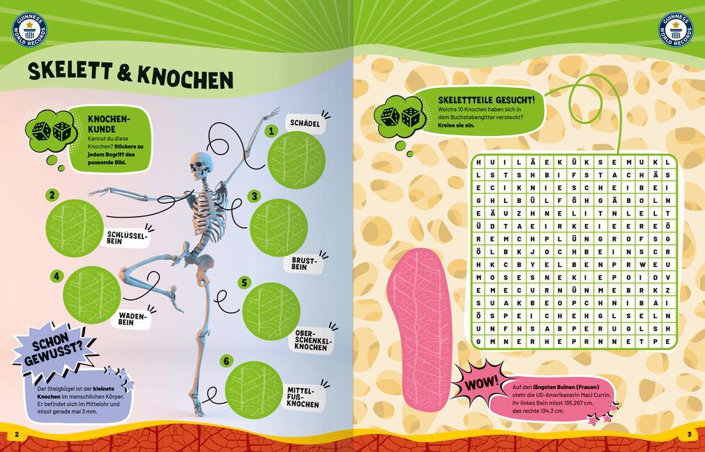 Guinness World Records Stickern und Rätseln: Körper