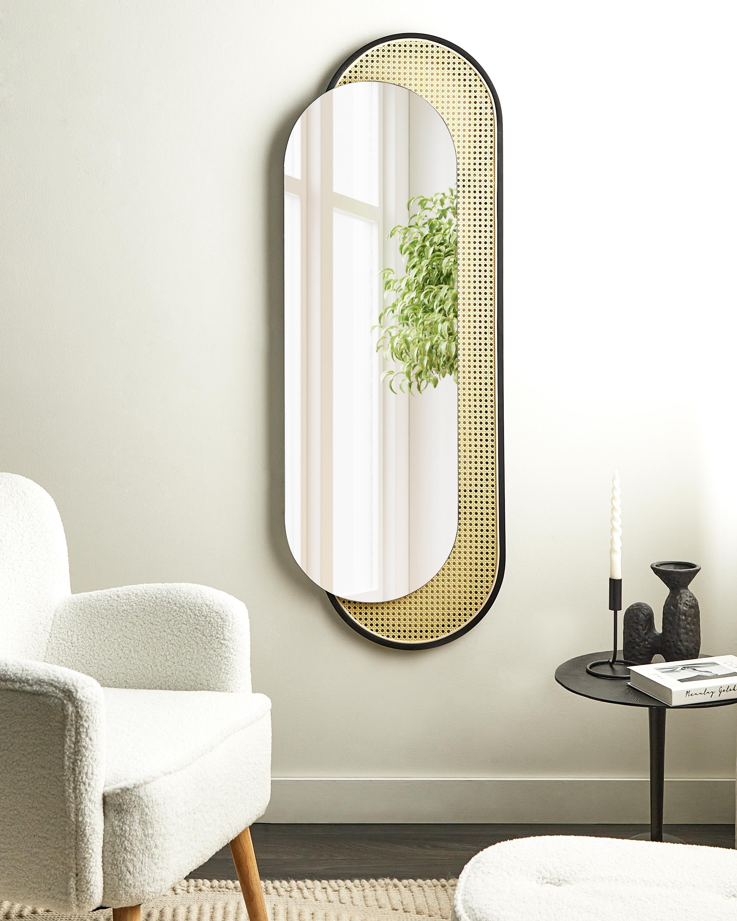 Wandspiegel CREIL 51 cm 143 cm PE rotan Natuurlijk