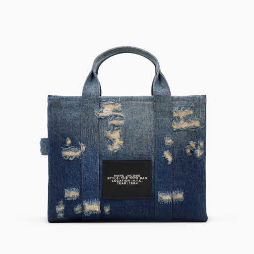 Marc Jacobs The Rip And Repair Denim Medium Tote Bag, Punk Indigo