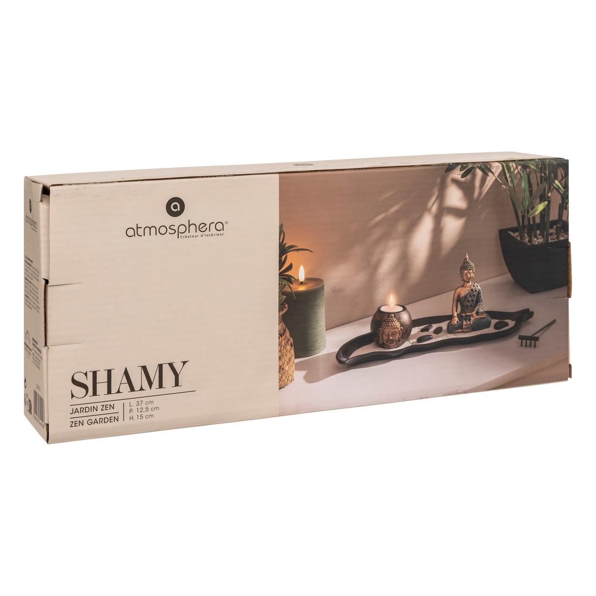 JARDIN ZEN BOIS RESINE SHAMY L.36CM